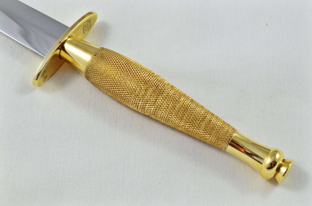 2025 Fairbairn Sykes Second Pattern Brass Handle Bright Blade Commando Knife Made in Sheffield England - Belt Sheath - Image 4