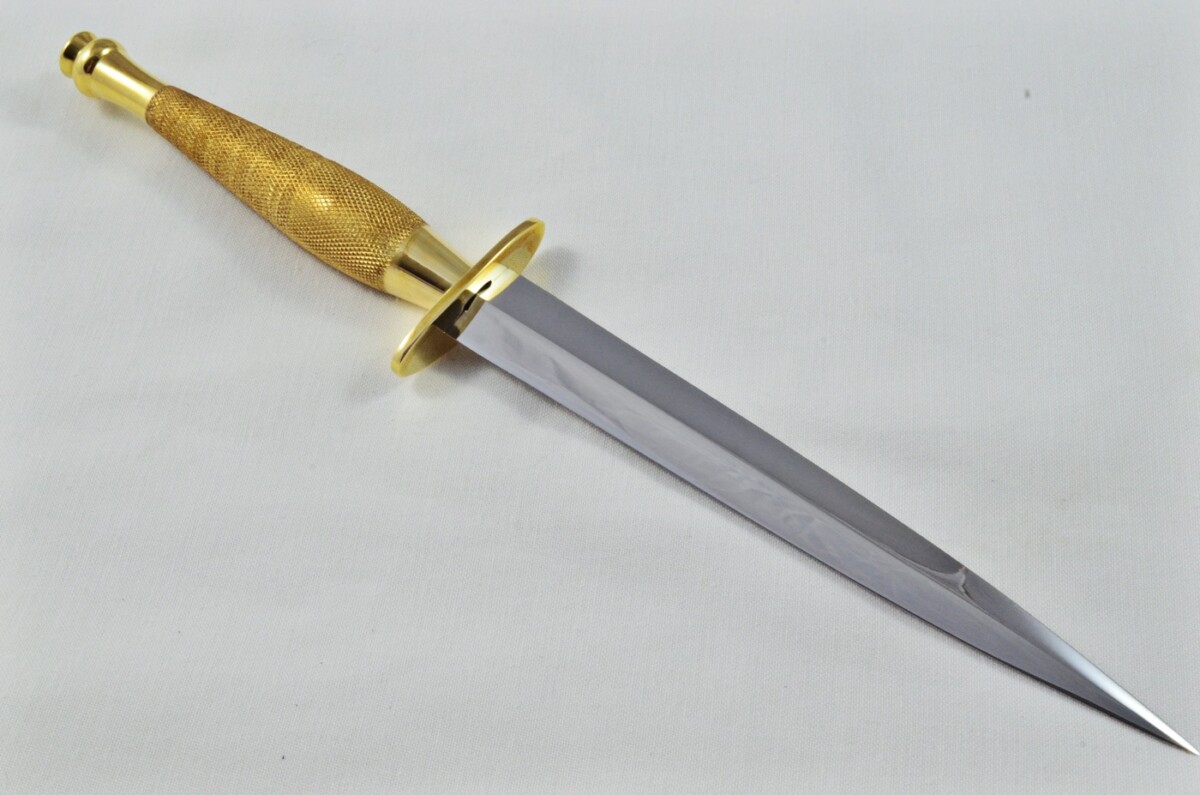 2025 Fairbairn Sykes Second Pattern Brass Handle Bright Blade Commando Knife Made in Sheffield England - Belt Sheath - Image 6