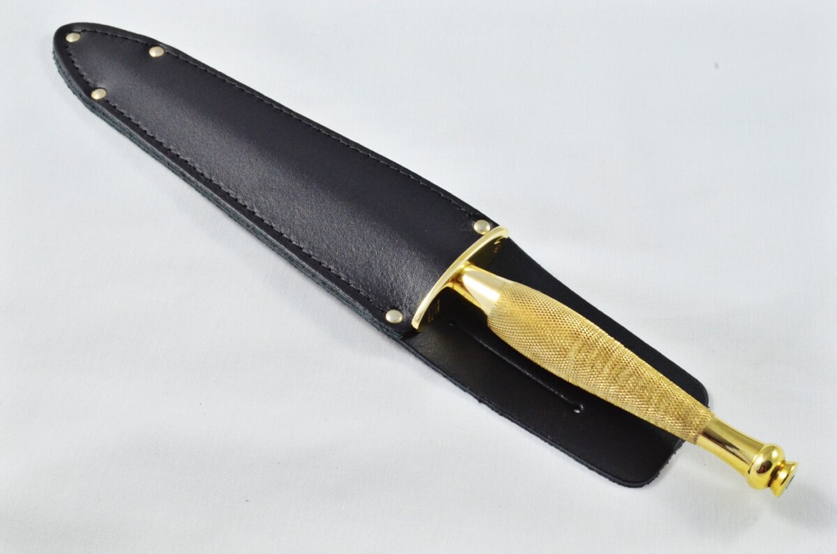2025 Fairbairn Sykes Second Pattern Brass Handle Bright Blade Commando Knife Made in Sheffield England - Belt Sheath - Image 8