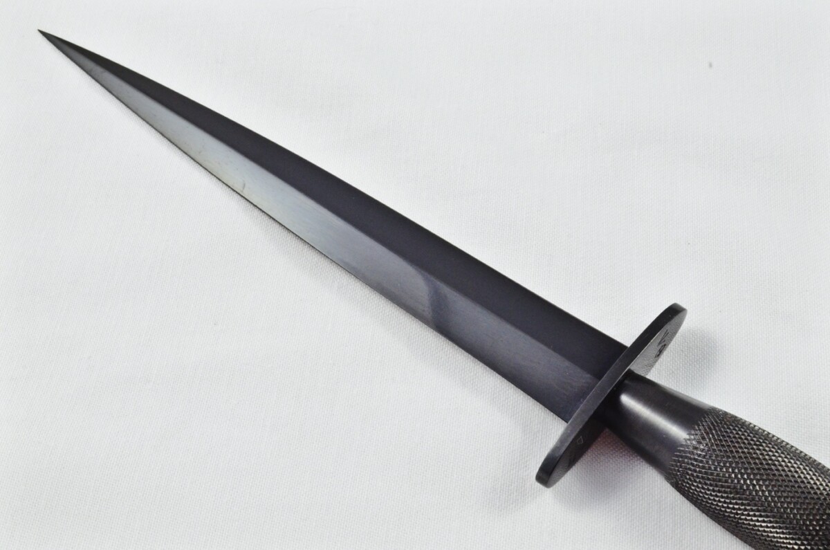 2025 Fairbairn Sykes Second Pattern Black Handle Black Blade Commando Knife Made in Sheffield England - Belt Sheath - Image 5