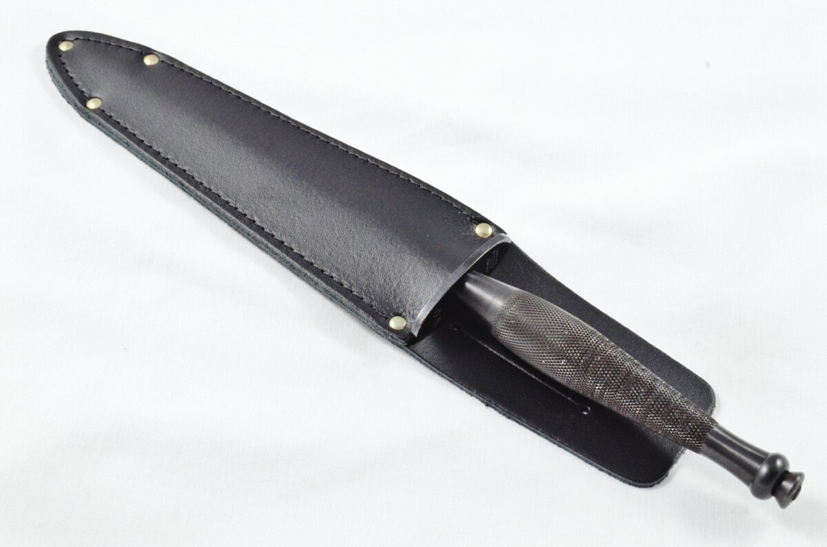 2025 Fairbairn Sykes Second Pattern Black Handle Black Blade Commando Knife Made in Sheffield England - Belt Sheath - Image 8