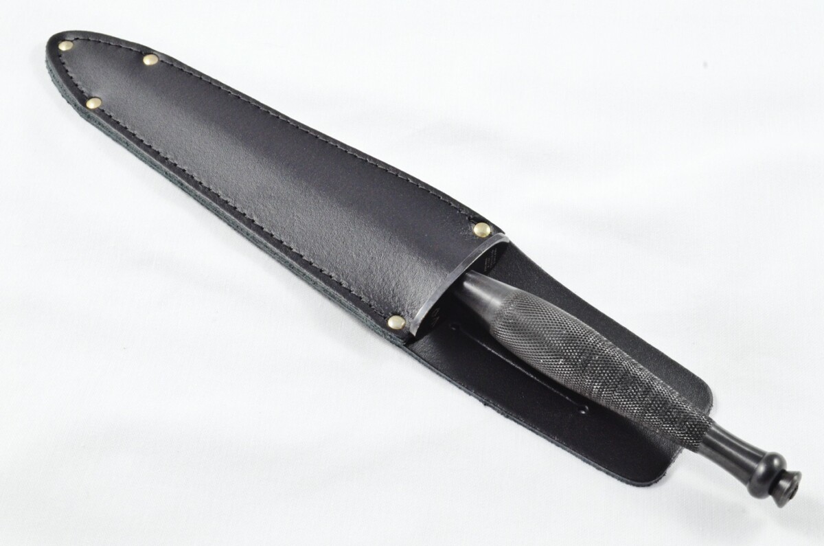 2025 Fairbairn Sykes Second Pattern Black Handle Bright Blade Commando Knife Made in Sheffield England - Belt Sheath - Image 8