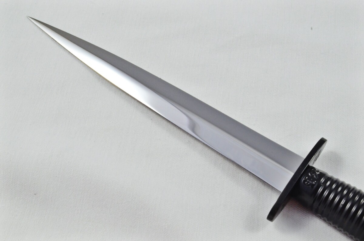 2025 Fairbairn Sykes Type 3 Black Handle Bright Blade Commando Knife Made in Sheffield England - Leg Sheath - Image 5