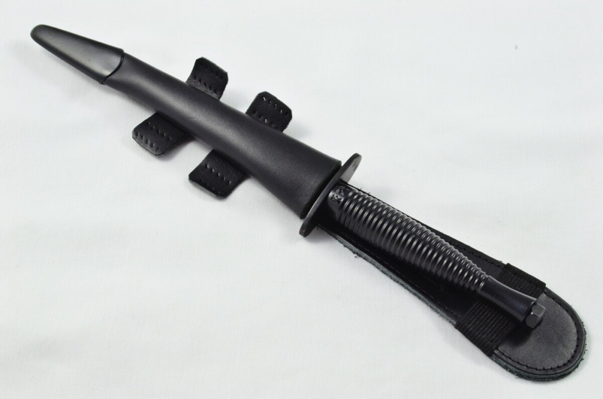 2025 Fairbairn Sykes Type 3 Black Handle Black Blade Commando Knife Made in Sheffield England - Leg Sheath - Image 8