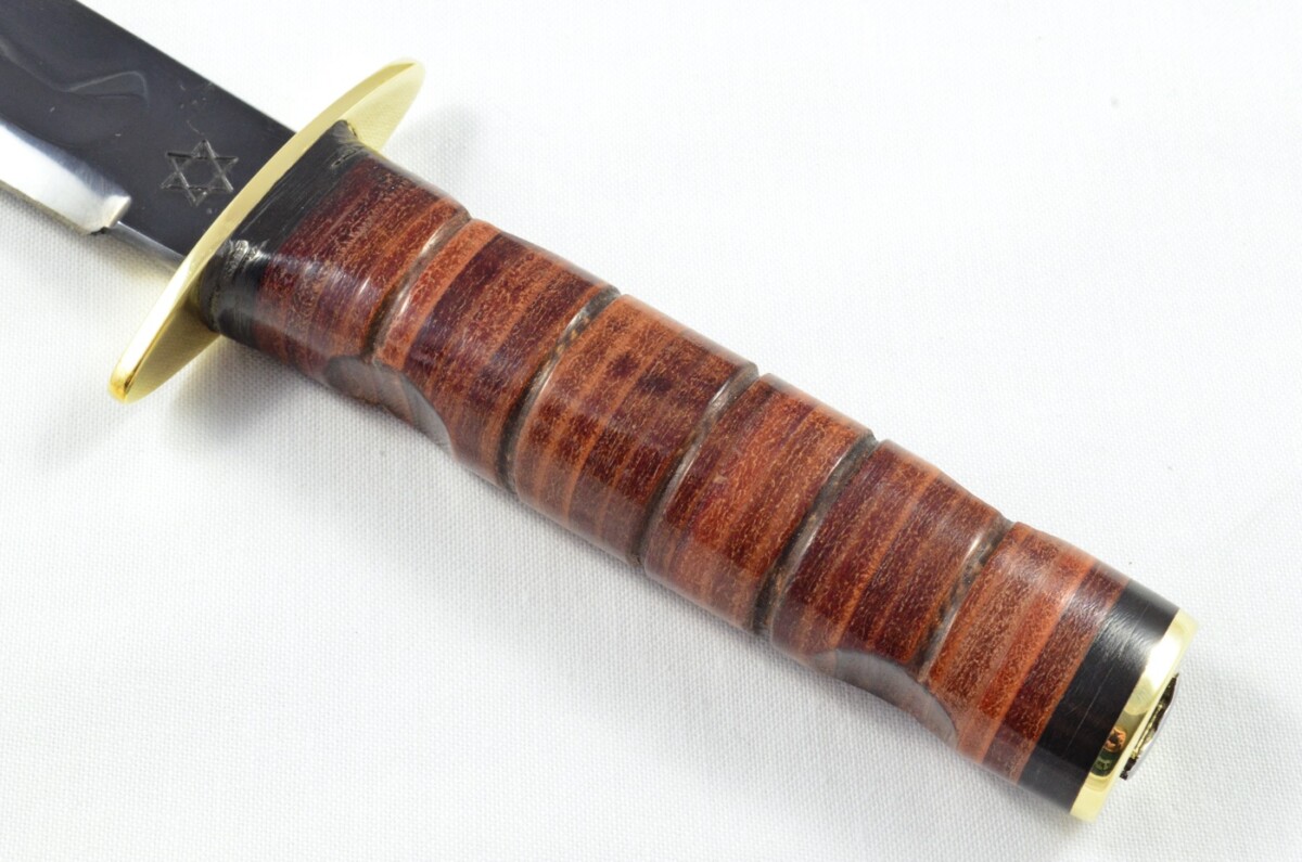 A Brand New Israeli Commando Knife Leather Handle Black Blade Made in Sheffield England - Image 5