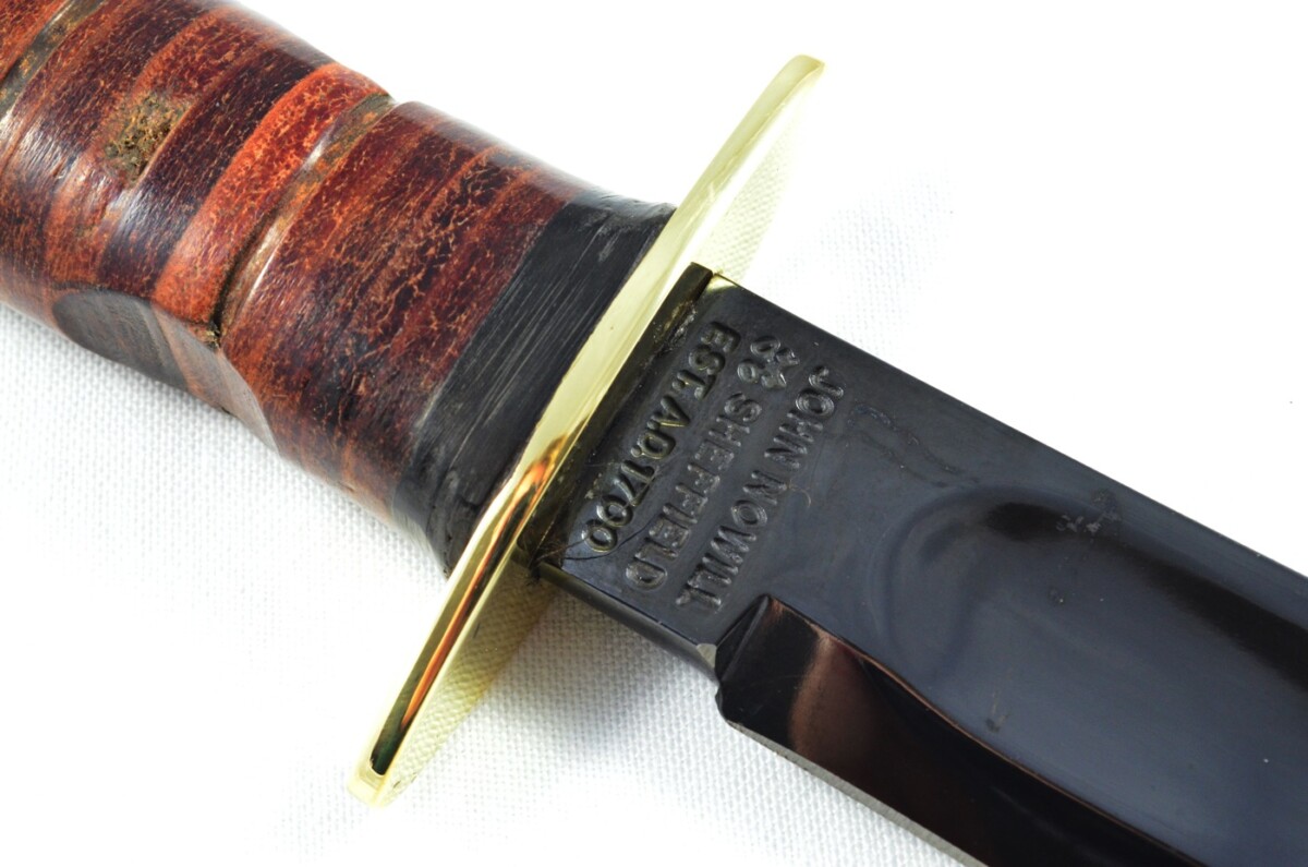 A Brand New Israeli Commando Knife Leather Handle Black Blade Made in Sheffield England - Image 6