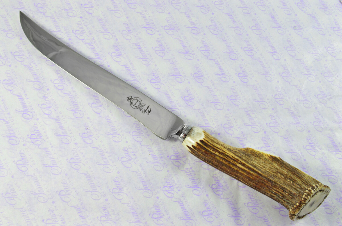 A Genuine Stag Crown Antler Handle 3 Piece Carving Set Cased Made In Sheffield England - Image 5