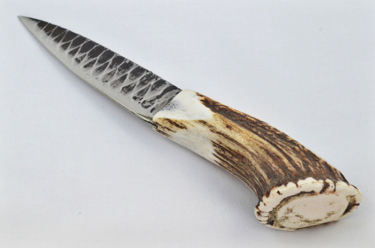 A Fantastic Genuine Hand Forged Carbon Steel Stag Horn Antler Handle Sgian Dubh Sheffield England - Image 3