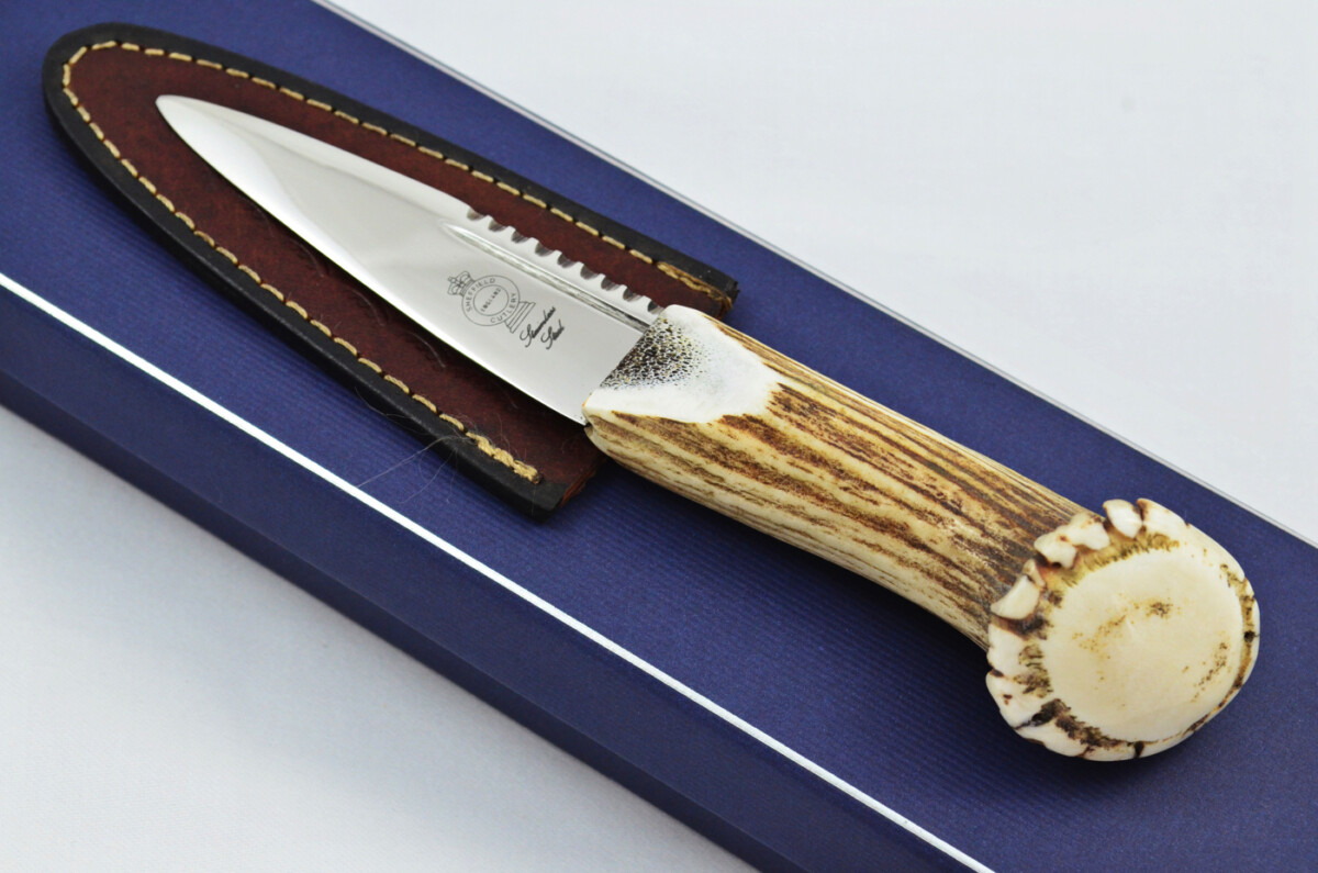 New Fantastic Genuine Stag Horn Full Crown Handle Sgian Dubh Made in Sheffield England
