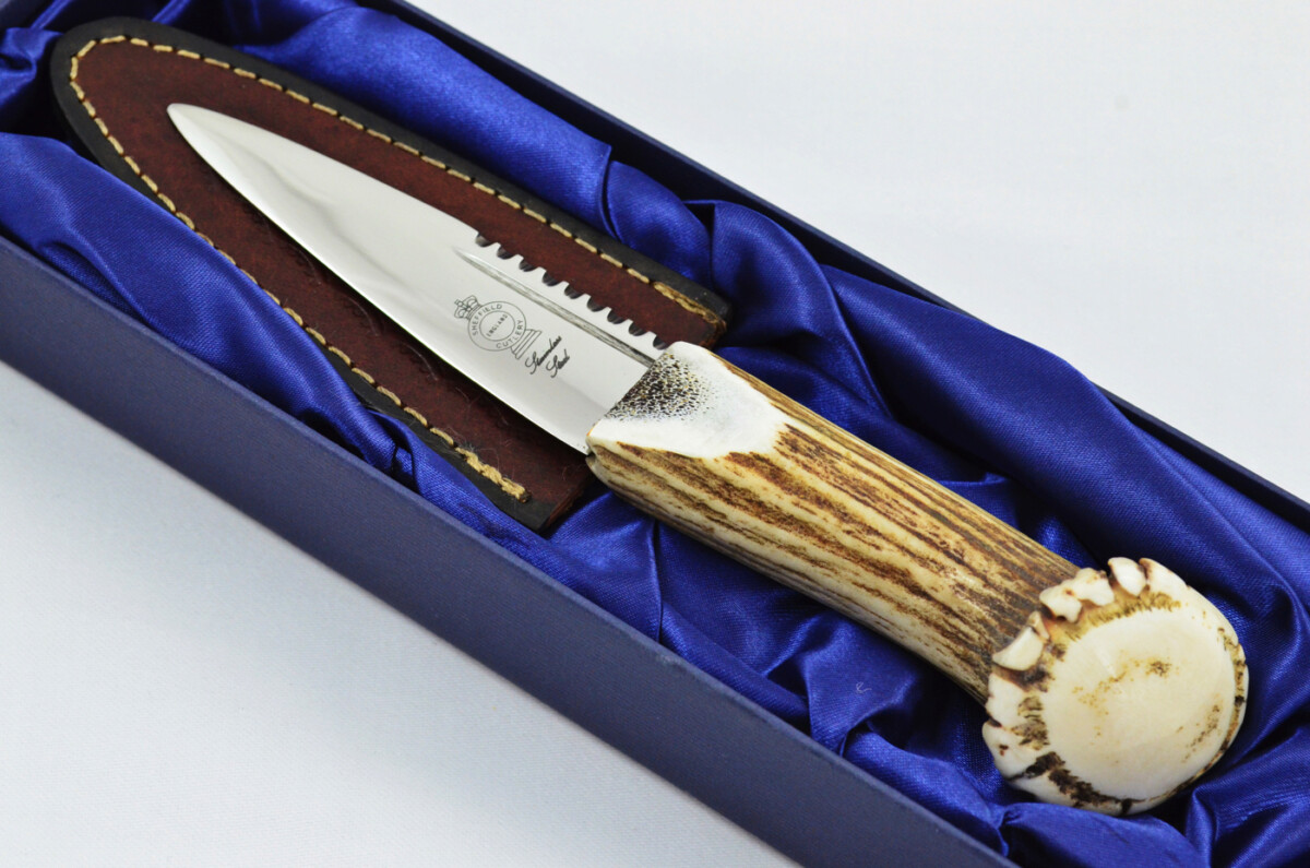 New Fantastic Genuine Stag Horn Full Crown Handle Sgian Dubh Made in Sheffield England - Image 2