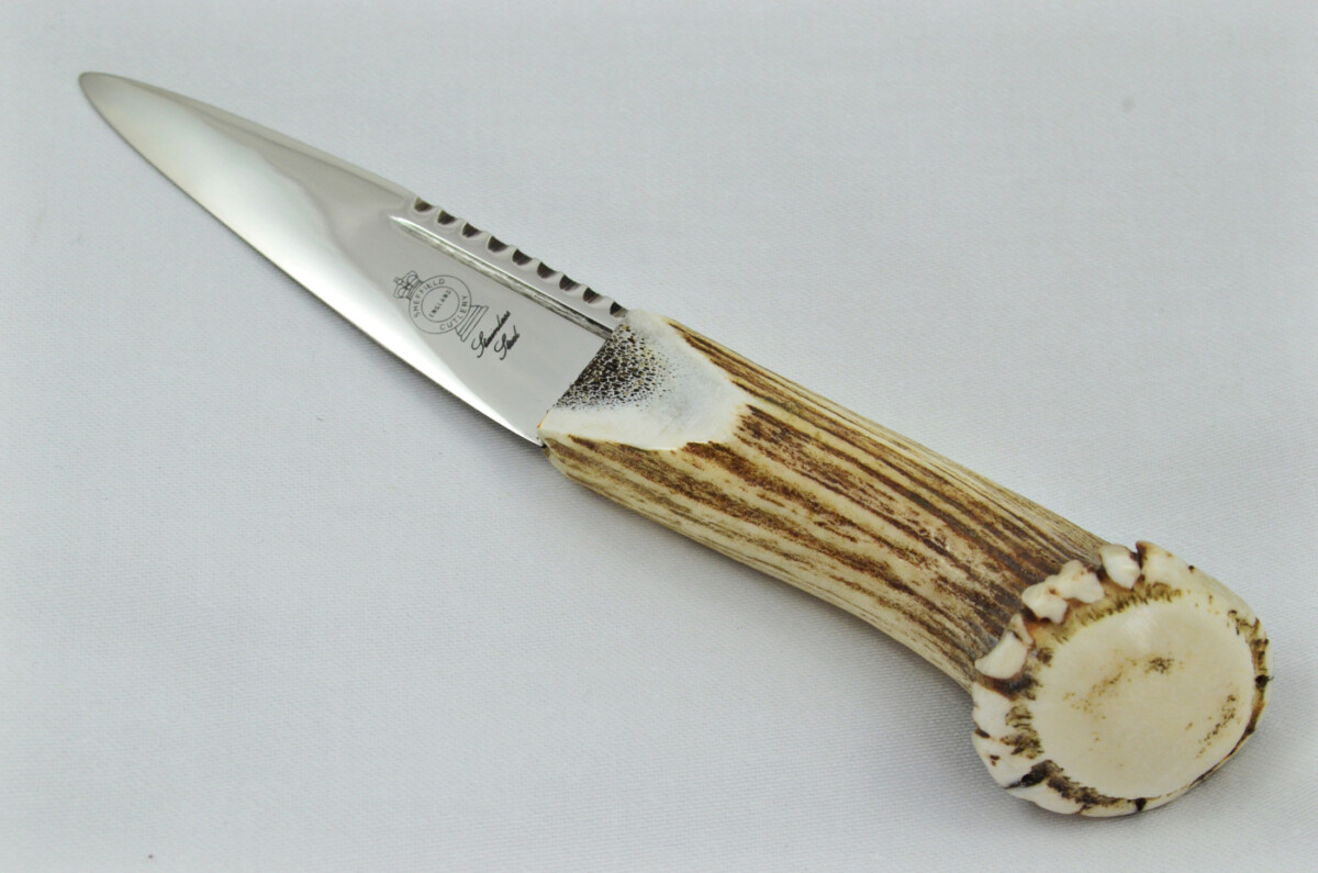 New Fantastic Genuine Stag Horn Full Crown Handle Sgian Dubh Made in Sheffield England - Image 3