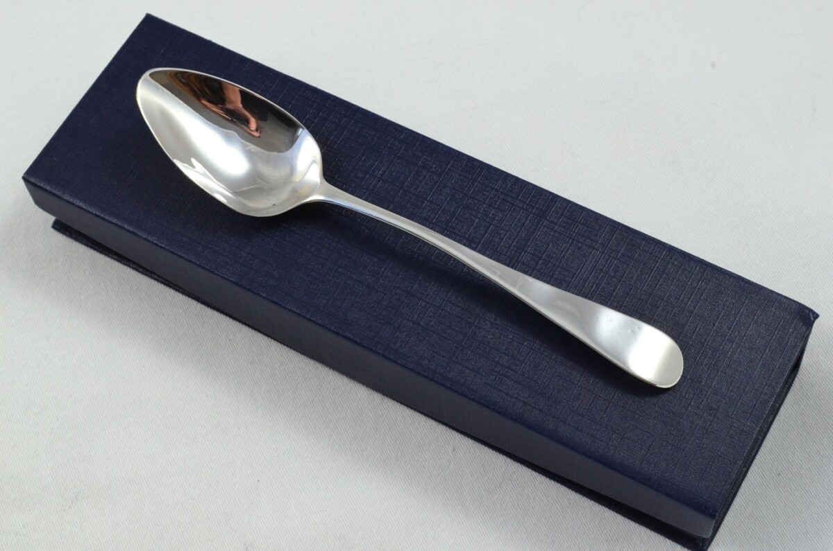 Bateman London Solid Silver Antique Christening Spoon - Old English Pattern - Made in 1804 - Presentation Case
