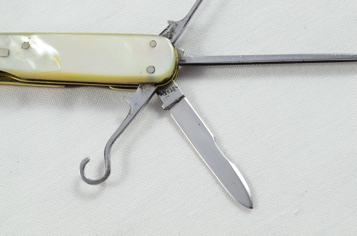Antique 6 Piece Hand Restored Fancy Mother Of Pearl Pen/Pocket Knife c1930 - Sheffield - J Y Cowlishaw - Image 2