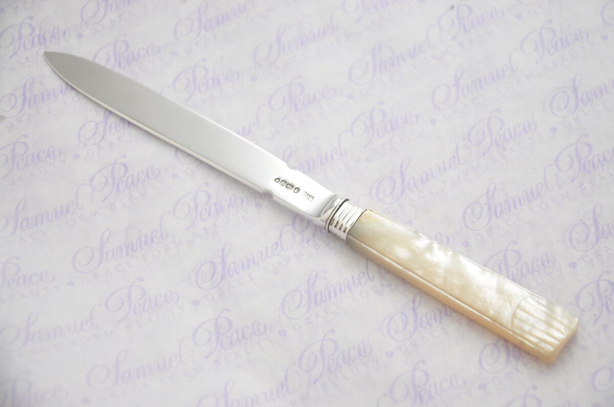 Pristine Mother of Pearl Sterling Silver Bladed Letter Opener London 1823 Cased