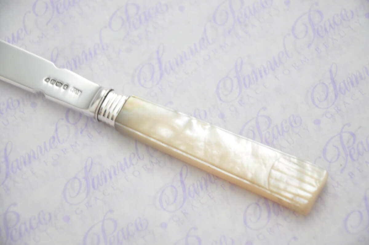 Pristine Mother of Pearl Sterling Silver Bladed Letter Opener London 1823 Cased - Image 3