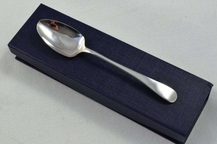 London Solid Silver Antique Christening Spoon - Old English Pattern - Made in 1807 - Presentation Case