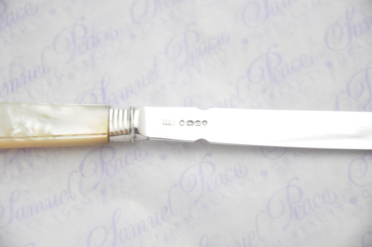 Pristine Mother of Pearl Sterling Silver Bladed Letter Opener London 1823 Cased - Image 5