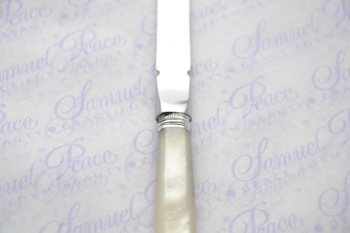 Allen & Darwin Pristine Mother of Pearl Sterling Silver Ferruled Letter Opener Sheffield 1908 Cased - Image 5