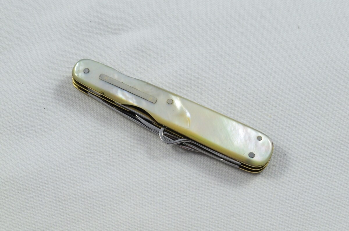 Antique 6 Piece Hand Restored Fancy Mother Of Pearl Pen/Pocket Knife c1930 - Sheffield - J Y Cowlishaw - Image 3