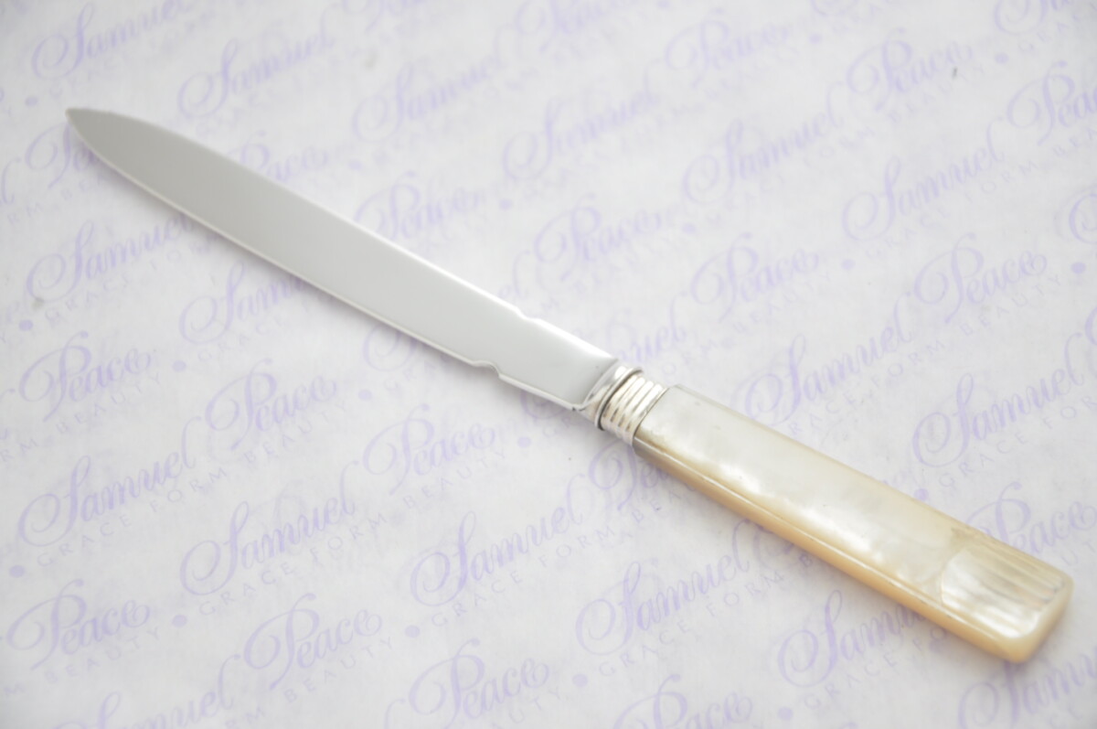 Pristine Mother of Pearl Sterling Silver Bladed Letter Opener London 1823 Cased - Image 6