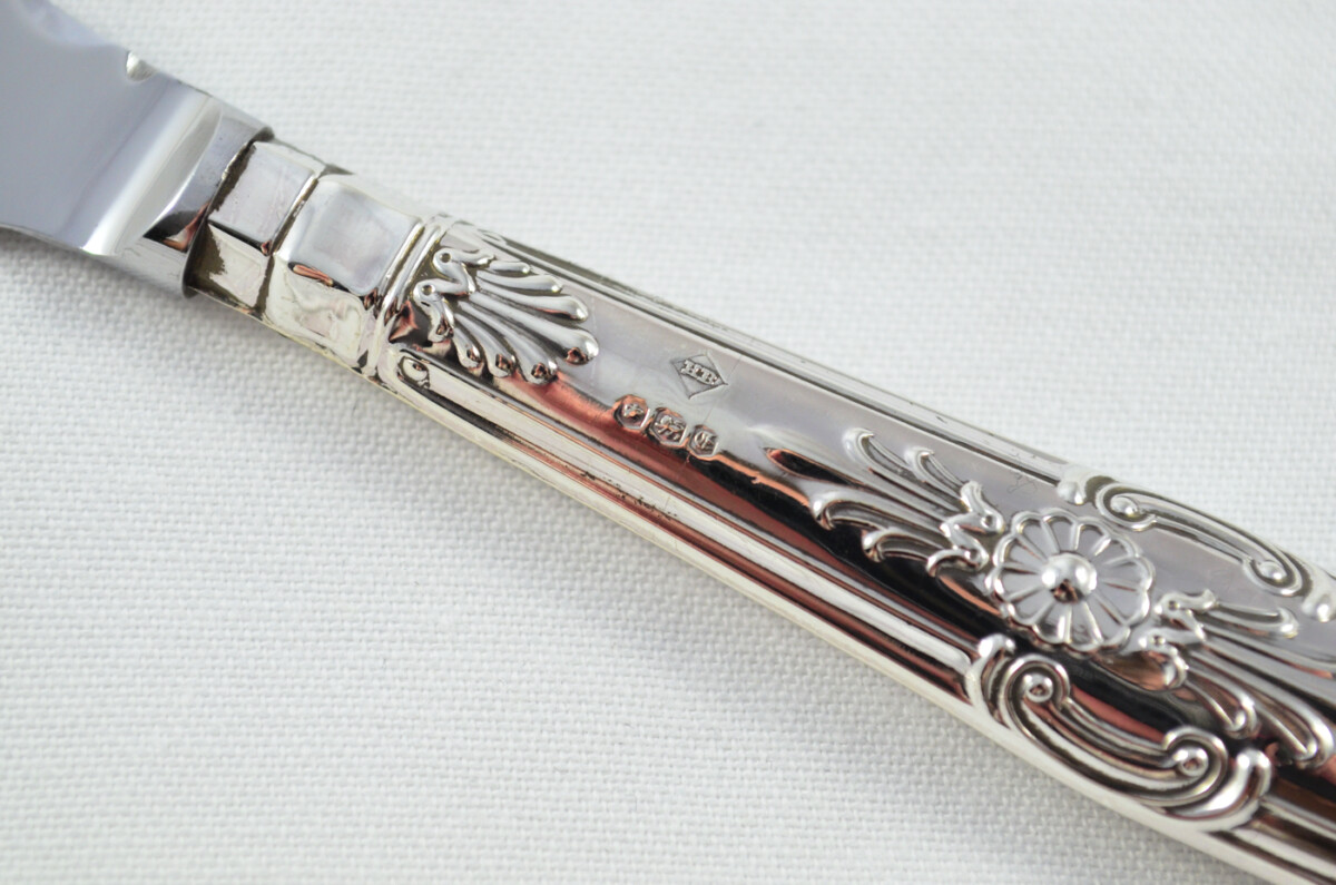 Harrison Brothers Sheffield Set Of 6 Sterling Silver Steak Knives and 6 Forks Queens 1973 - Image 6