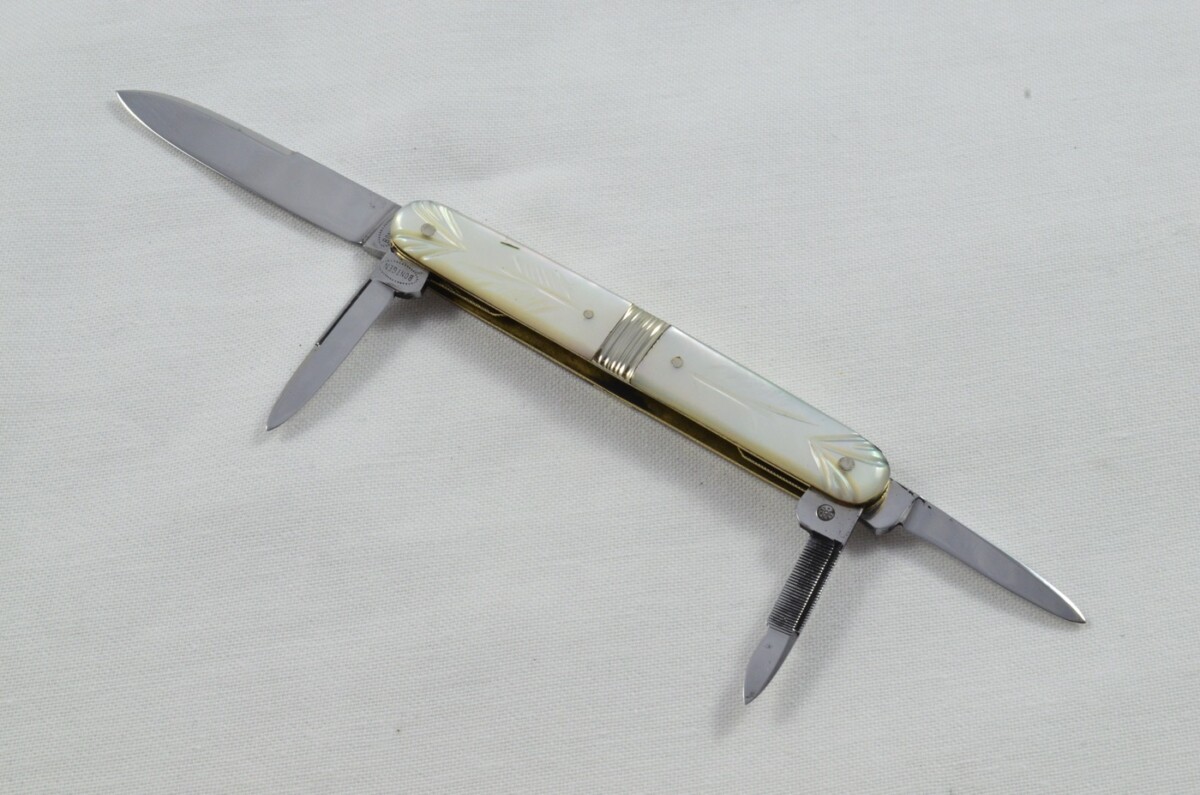 Antique 4 Piece Hand Restored Mother Of Pearl Pen/Pocket Knife c1900 - Solingen - Bontgen & Sabin