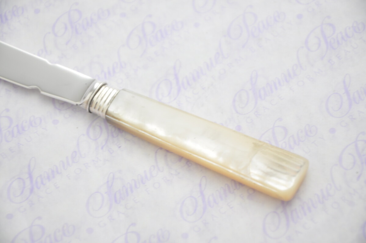 Pristine Mother of Pearl Sterling Silver Bladed Letter Opener London 1823 Cased - Image 7