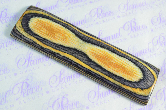 Pair of Yellow & Black Laminated Wood Knife Scales Knife Making Parts Wood Blanks - Image 3
