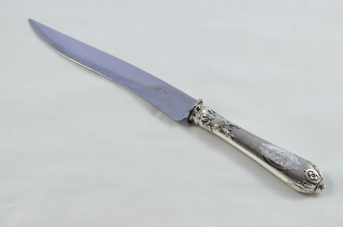 Immaculate Cased French Silver 2 Piece Carving Set Made in Paris Circa 1900 - Image 4