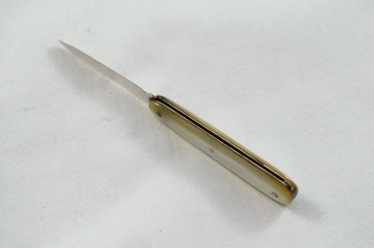 Sheffield Charles Fletcher Solid Silver Bladed Mother Of Pearl Scaled Pen/Fruit Knife 1924 - Image 6
