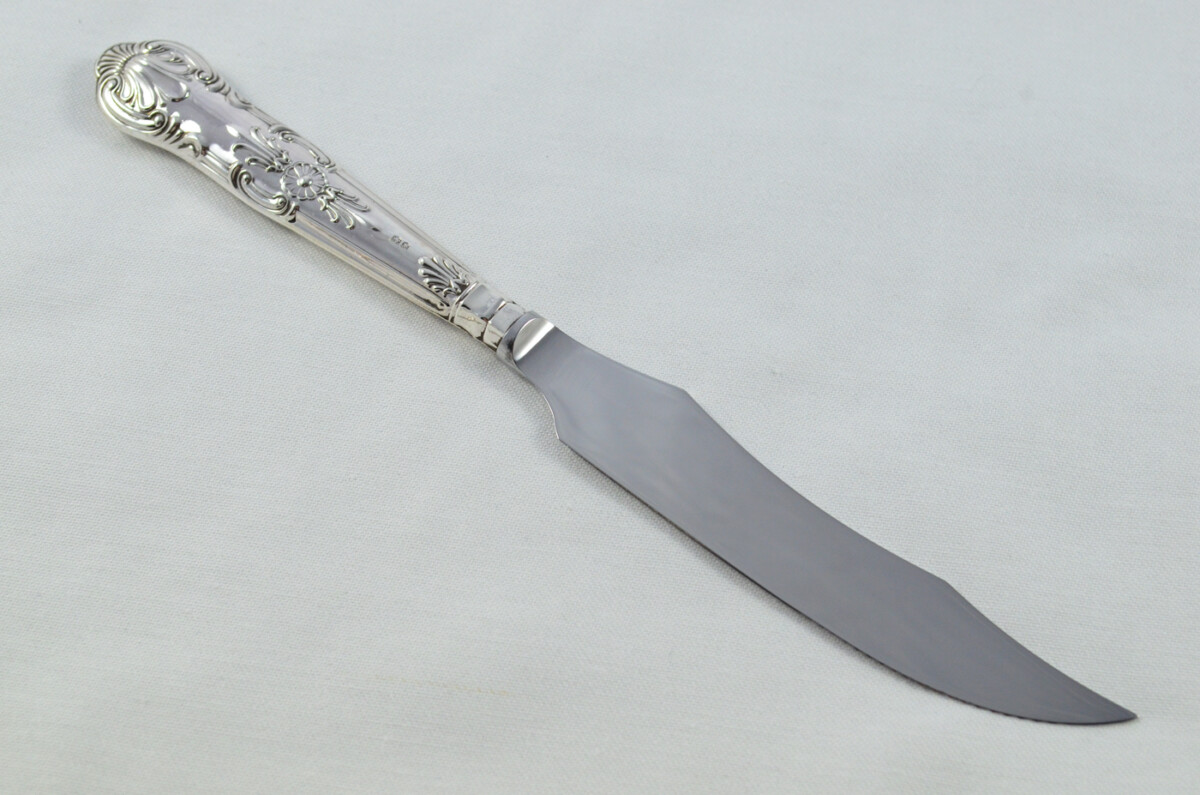 Harrison Brothers Sheffield Set Of 6 Sterling Silver Steak Knives and 6 Forks Queens 1973 - Image 8