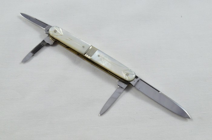 Antique 4 Piece Hand Restored Mother Of Pearl Pen/Pocket Knife c1900 - Solingen - Bontgen & Sabin - Image 3