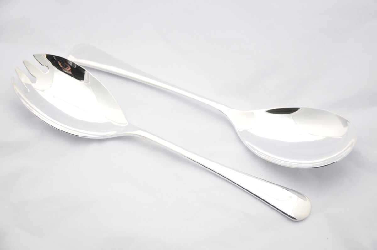 Silver Plated Old English Salad Servers Gift Boxed