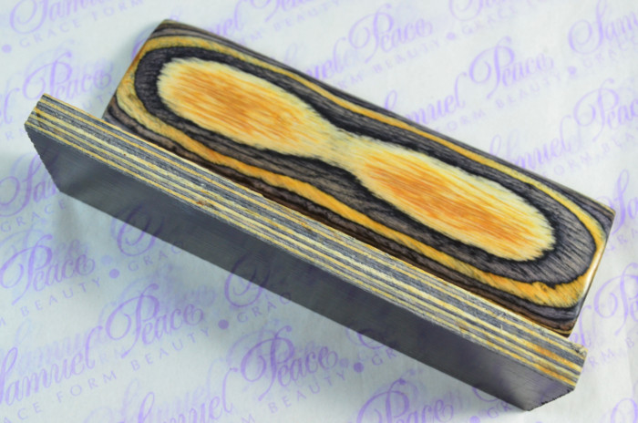 Pair of Yellow & Black Laminated Wood Knife Scales Knife Making Parts Wood Blanks - Image 4