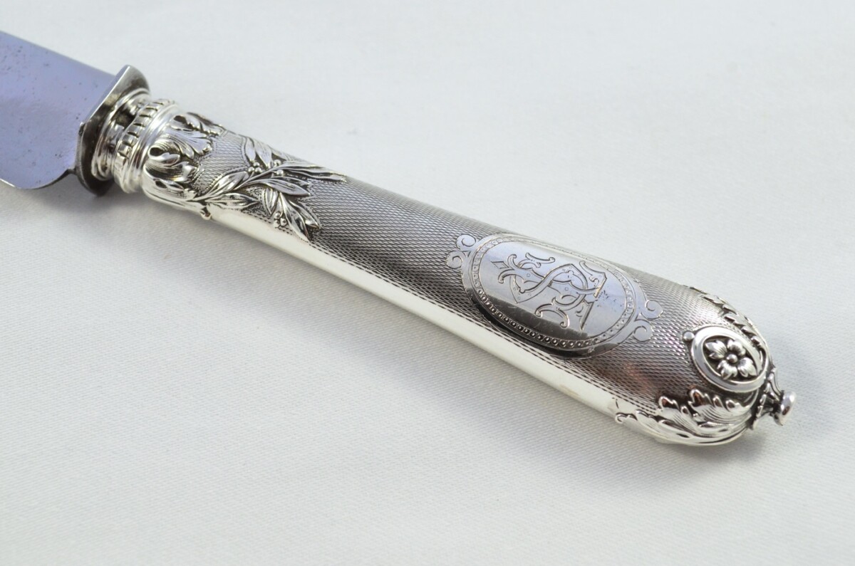 Immaculate Cased French Silver 2 Piece Carving Set Made in Paris Circa 1900 - Image 5