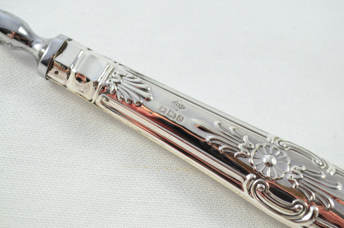 Harrison Brothers Sheffield Set Of 6 Sterling Silver Steak Knives and 6 Forks Queens 1973 - Image 10