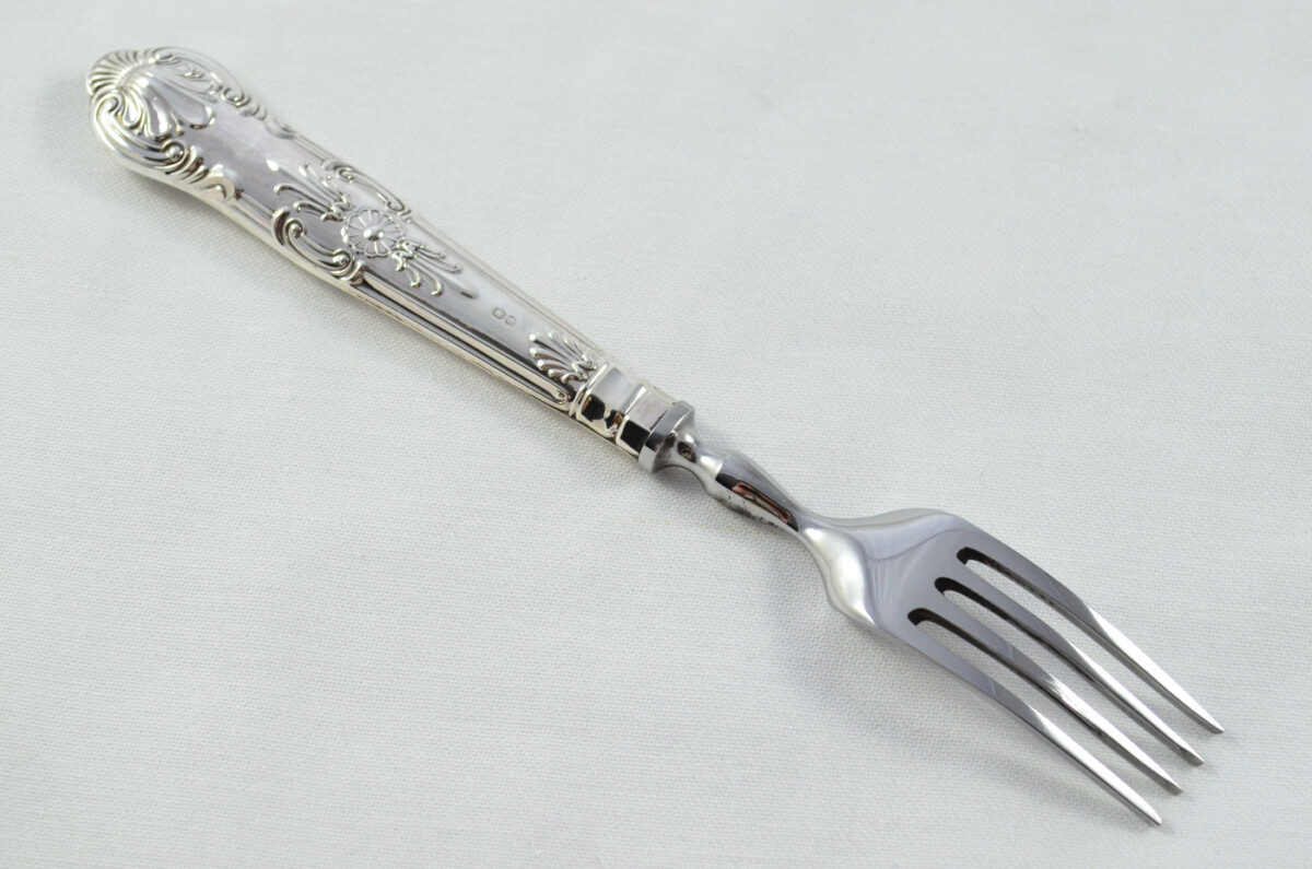 Harrison Brothers Sheffield Set Of 6 Sterling Silver Steak Knives and 6 Forks Queens 1973 - Image 11