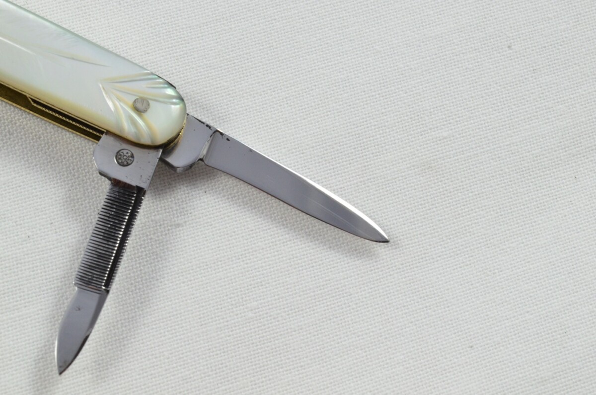 Antique 4 Piece Hand Restored Mother Of Pearl Pen/Pocket Knife c1900 - Solingen - Bontgen & Sabin - Image 6
