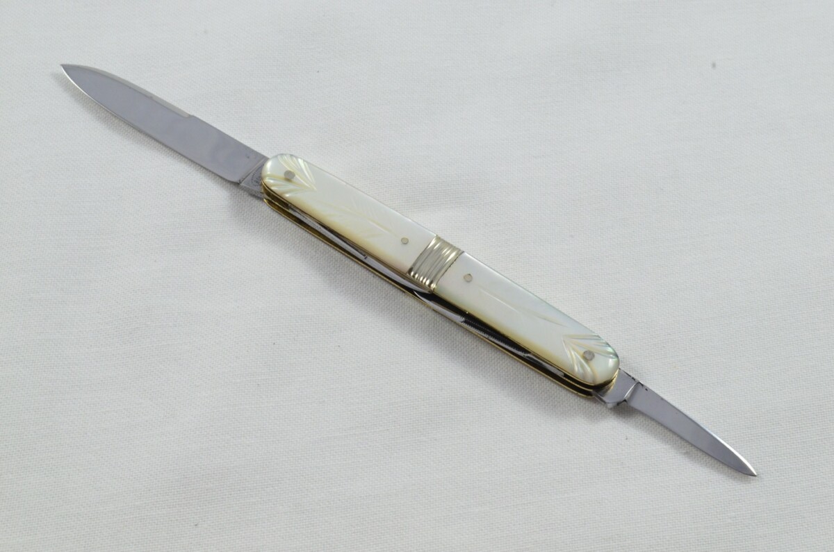Antique 4 Piece Hand Restored Mother Of Pearl Pen/Pocket Knife c1900 - Solingen - Bontgen & Sabin - Image 8