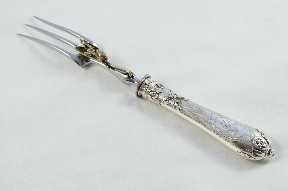 Immaculate Cased French Silver 2 Piece Carving Set Made in Paris Circa 1900 - Image 9
