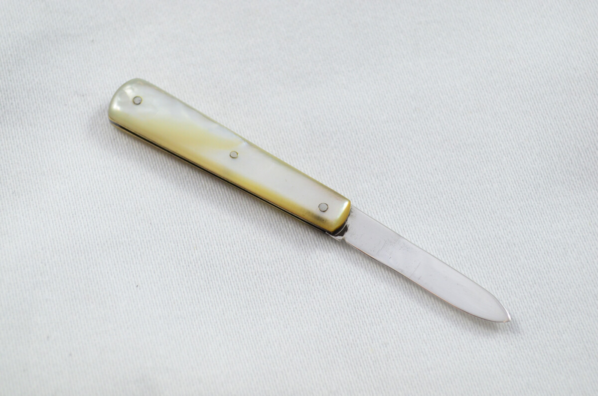 Sheffield Charles Fletcher Solid Silver Bladed Mother Of Pearl Scaled Pen/Fruit Knife 1904 - Image 5