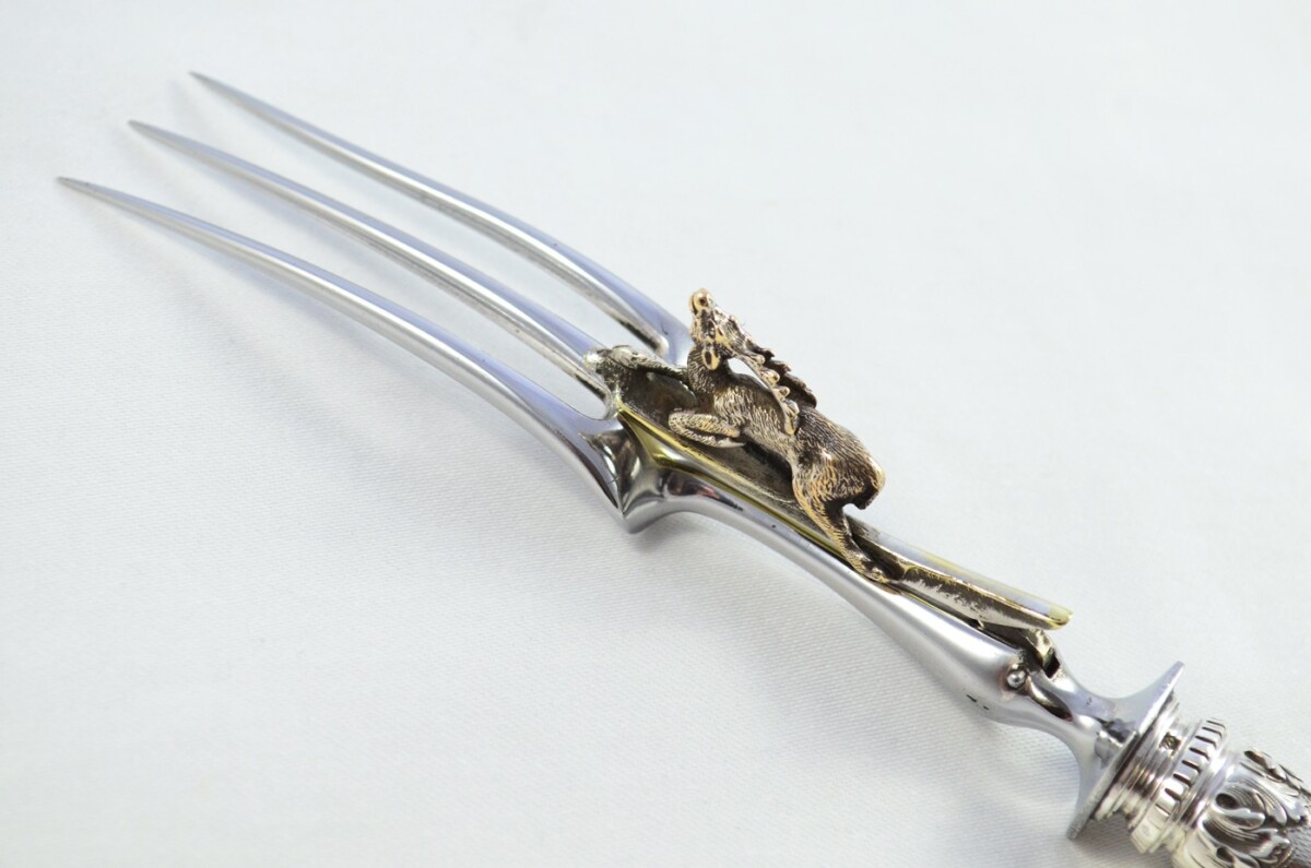 Immaculate Cased French Silver 2 Piece Carving Set Made in Paris Circa 1900 - Image 11