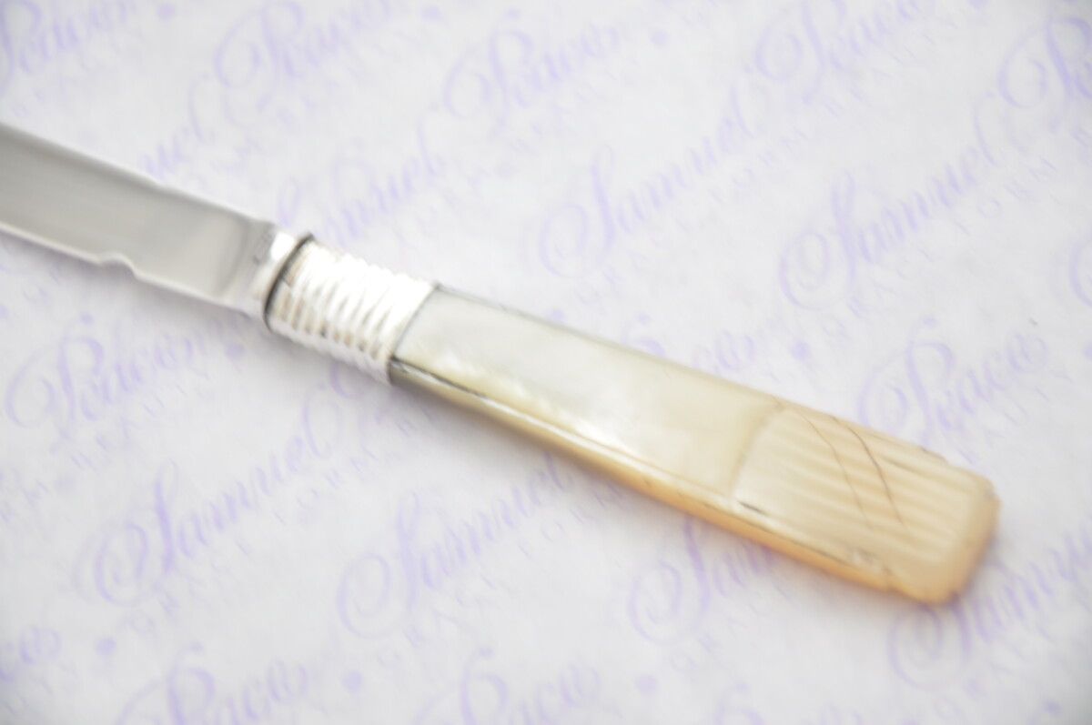 Pristine Mother of Pearl Sterling Silver Bladed Letter Opener London 1828 Cased - Image 6