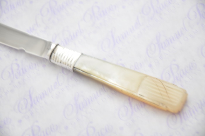 Pristine Mother of Pearl Sterling Silver Bladed Letter Opener London 1828 Cased - Image 6