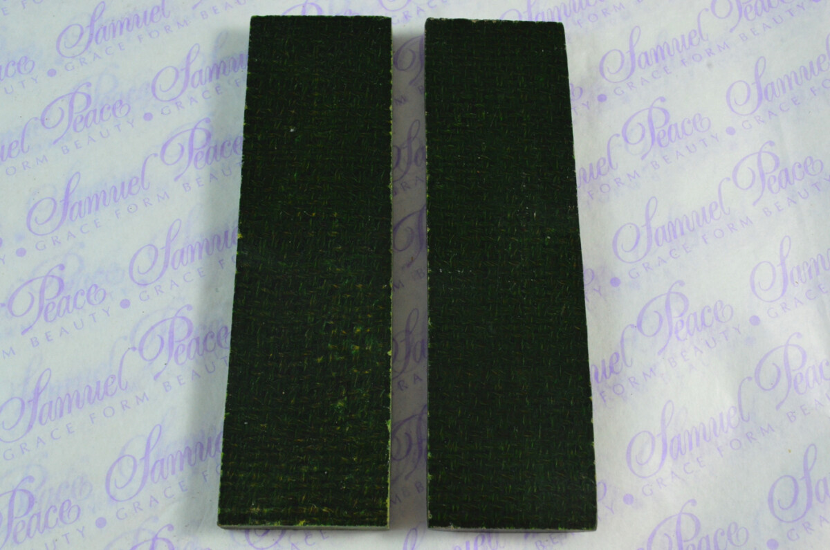 Pair of Forest Green Burlap Canvas Micarta Knife Scales Knife Making Parts Micarta Blanks - Image 2