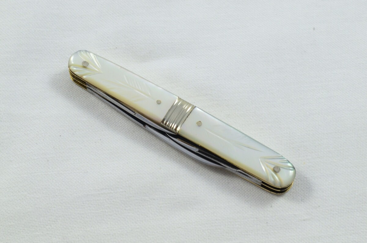 Antique 4 Piece Hand Restored Mother Of Pearl Pen/Pocket Knife c1900 - Solingen - Bontgen & Sabin - Image 2