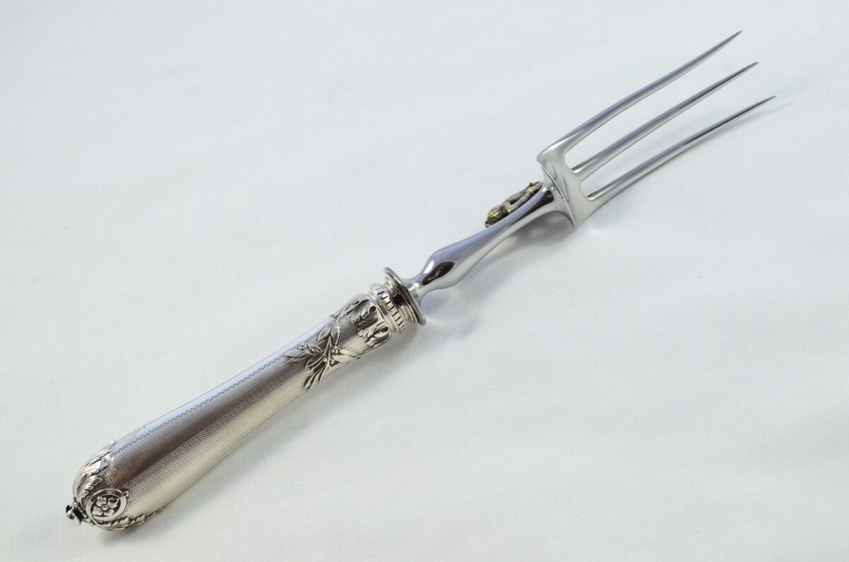 Immaculate Cased French Silver 2 Piece Carving Set Made in Paris Circa 1900 - Image 13