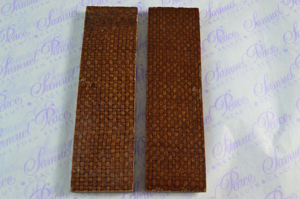Pair of Coyote Brown Burlap Canvas Micarta Knife Scales Knife Making Parts Micarta Blanks - Image 2