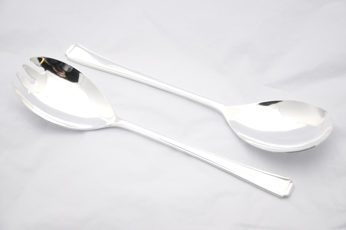 Silver Plated Harley Salad Servers Gift Boxed