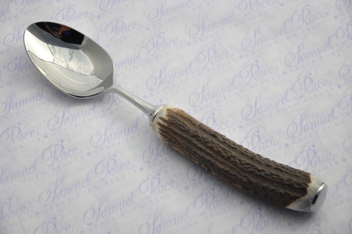 Six New Genuine Stag/Antler Handle Dessert Spoons Boxed Made In Sheffield England - Image 3